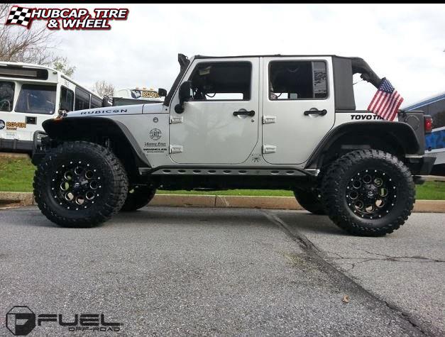 vehicle gallery/jeep wrangler fuel revolver d525 18X9  Matte Black & Milled wheels and rims