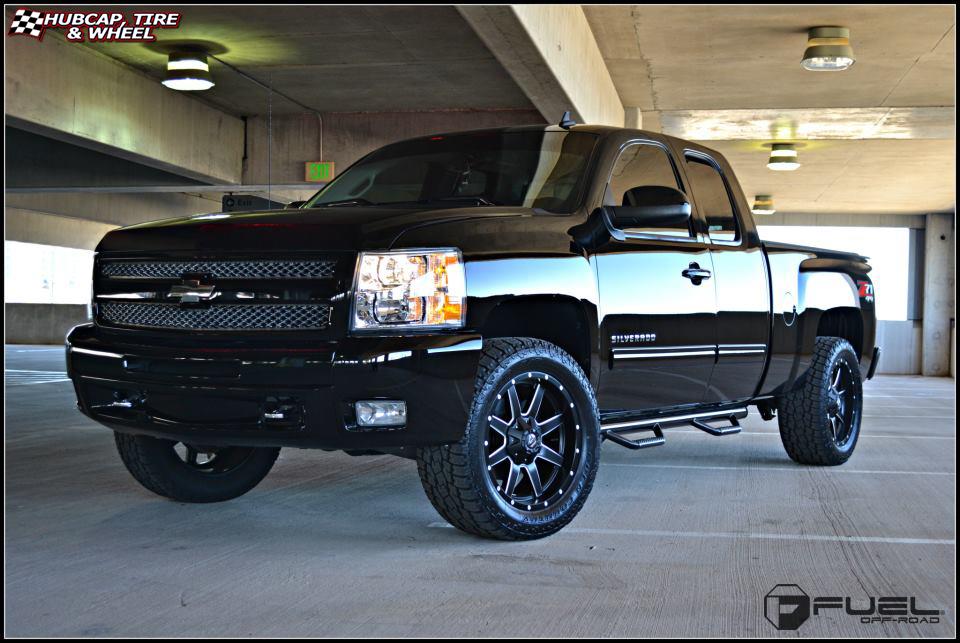 vehicle gallery/chevrolet silverado z71 fuel maverick d538 20X9  Black & Milled wheels and rims