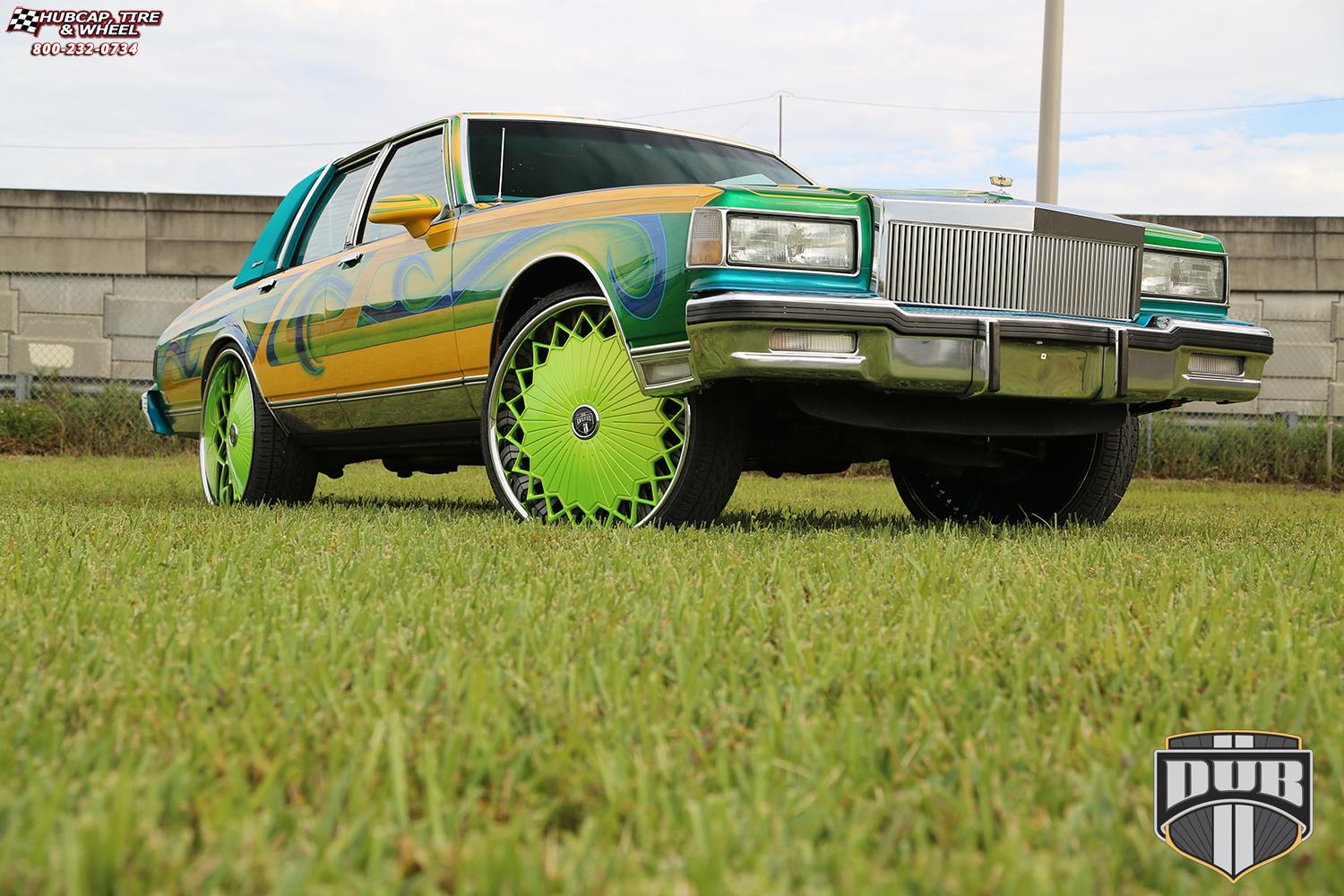 vehicle gallery/chevrolet caprice dub s716 glaze 26X9  Highlighter Green wheels and rims