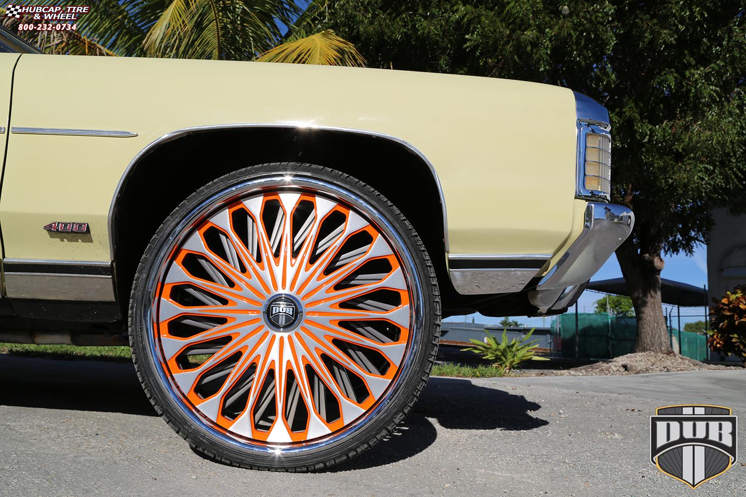 vehicle gallery/chevrolet impala dub s718 fate 26X9  Orange & Milled wheels and rims