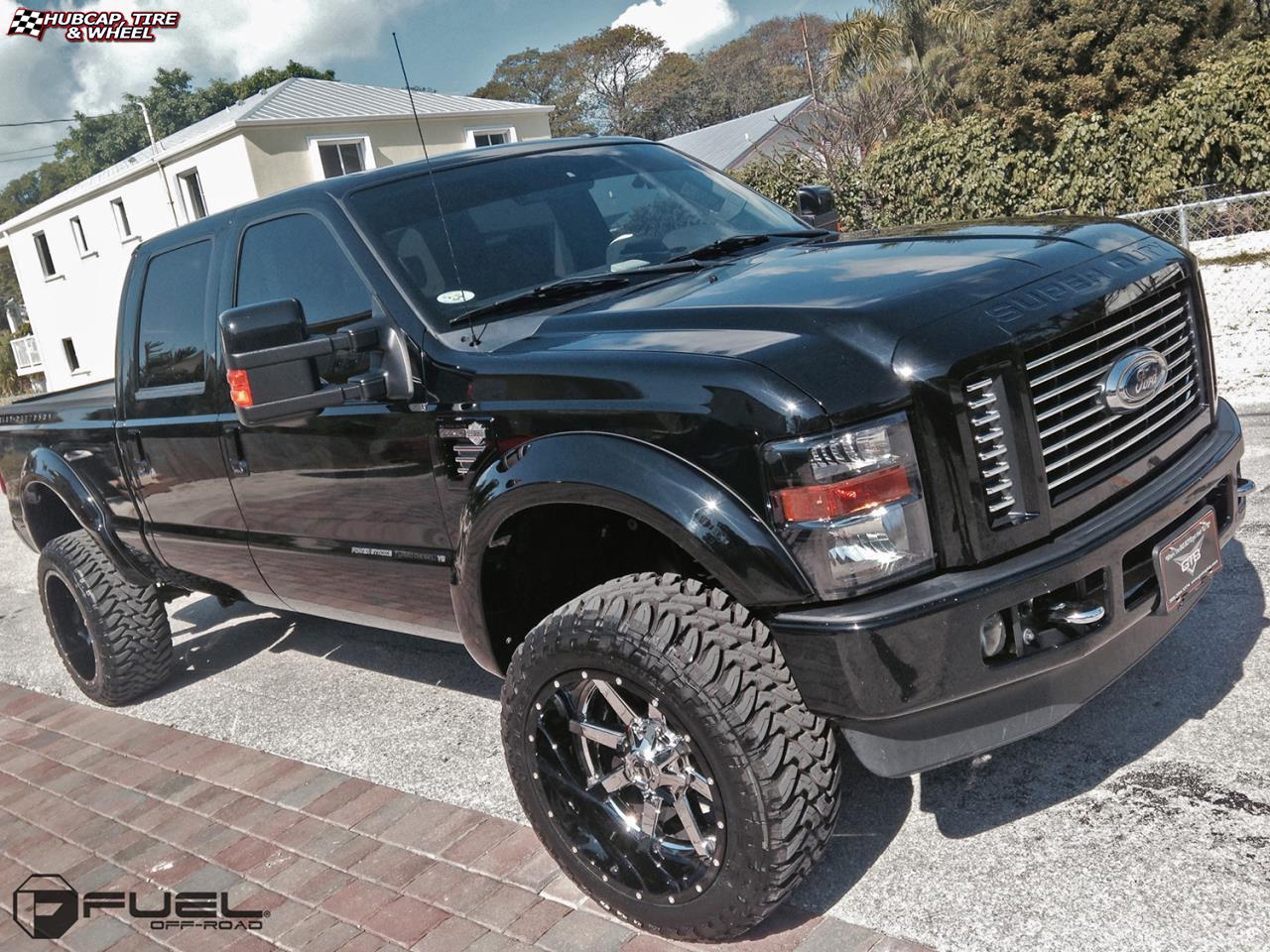 vehicle gallery/ford f 250 fuel maverick d260 22X12  Chrome with Gloss Black Lip wheels and rims