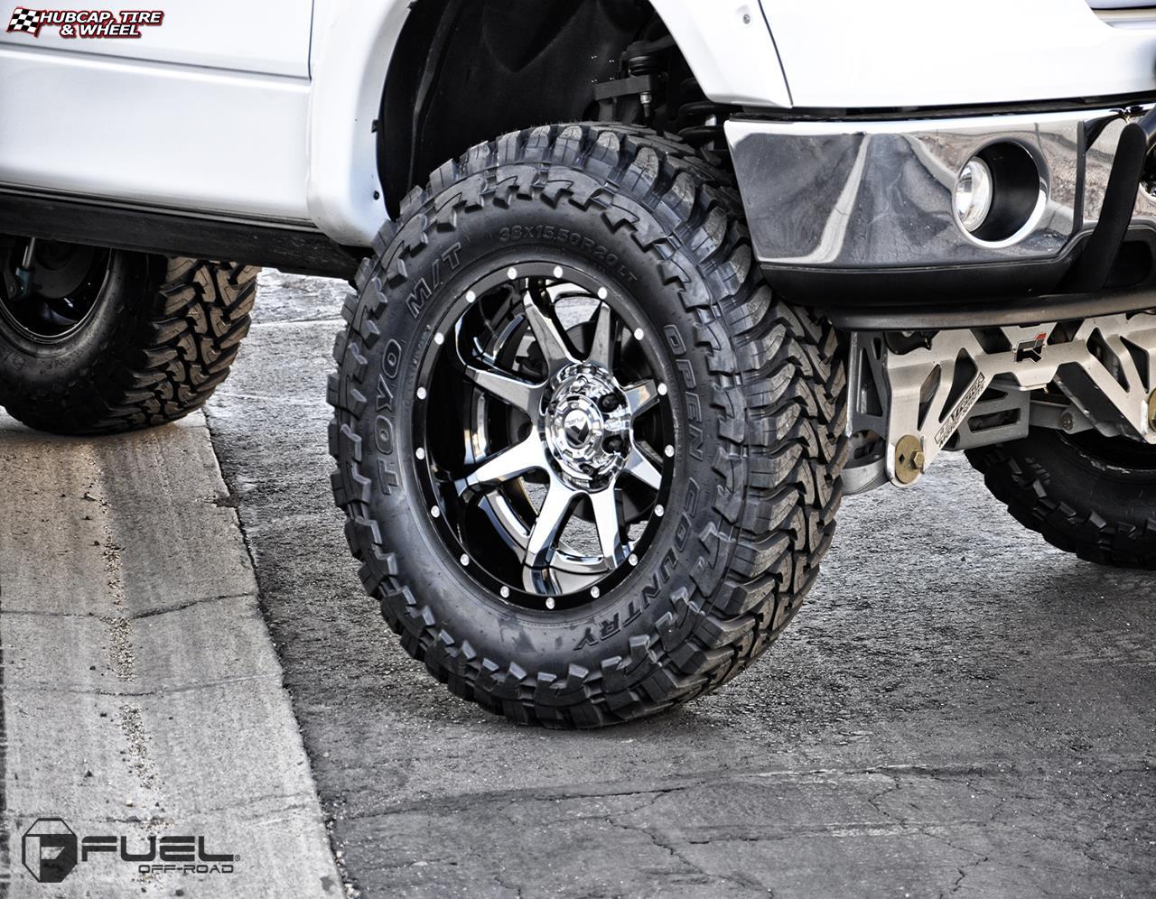 vehicle gallery/ford f 150 fuel rampage d237 20X12  PVD Chrome Center | Gloss Black Lip wheels and rims