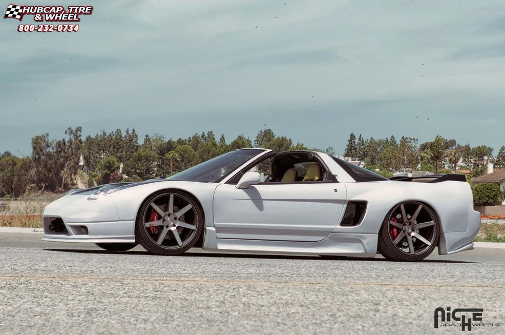 vehicle gallery/acura nsx niche verona m150 19x85  Black & Machined with Dark Tint wheels and rims