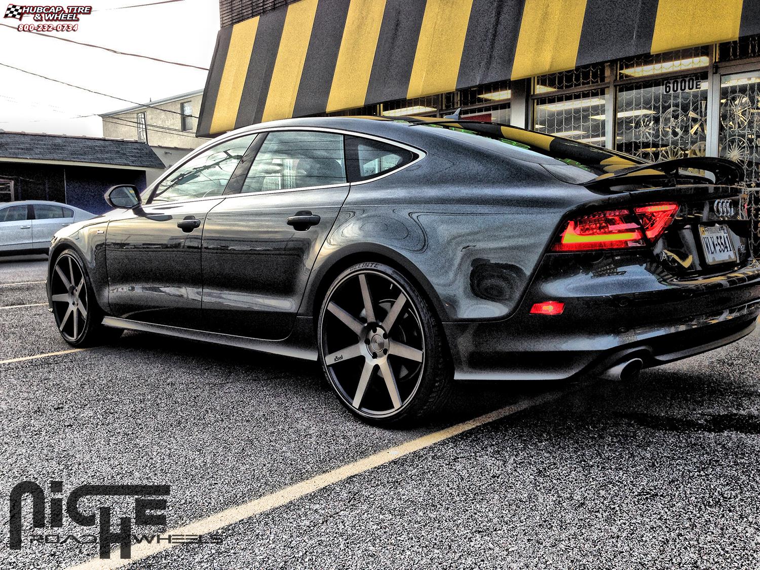 vehicle gallery/audi a7 niche verona m150 22x10  Black & Machined with Dark Tint wheels and rims