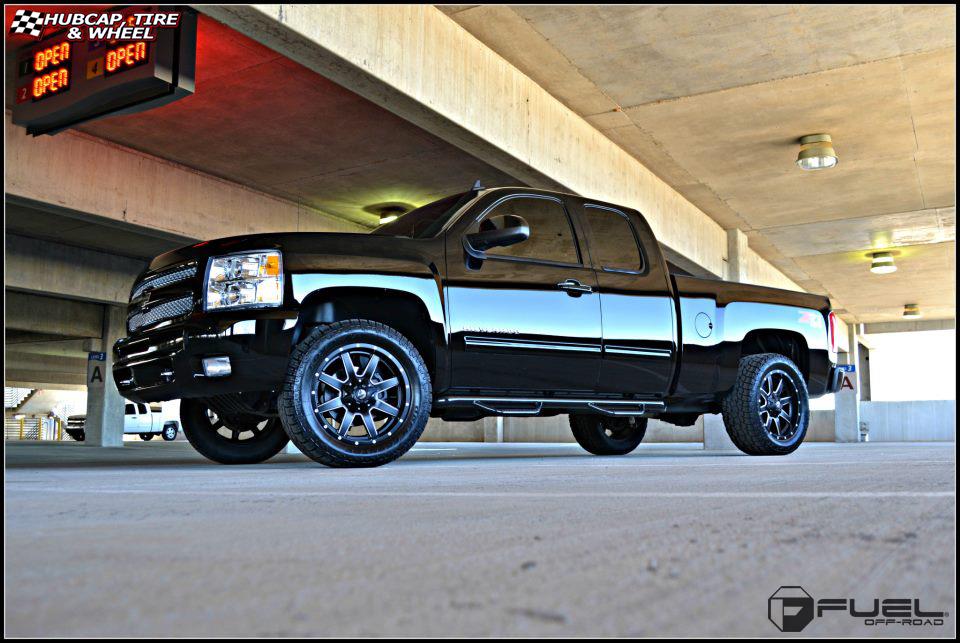 vehicle gallery/chevrolet silverado z71 fuel maverick d538 20X9  Black & Milled wheels and rims