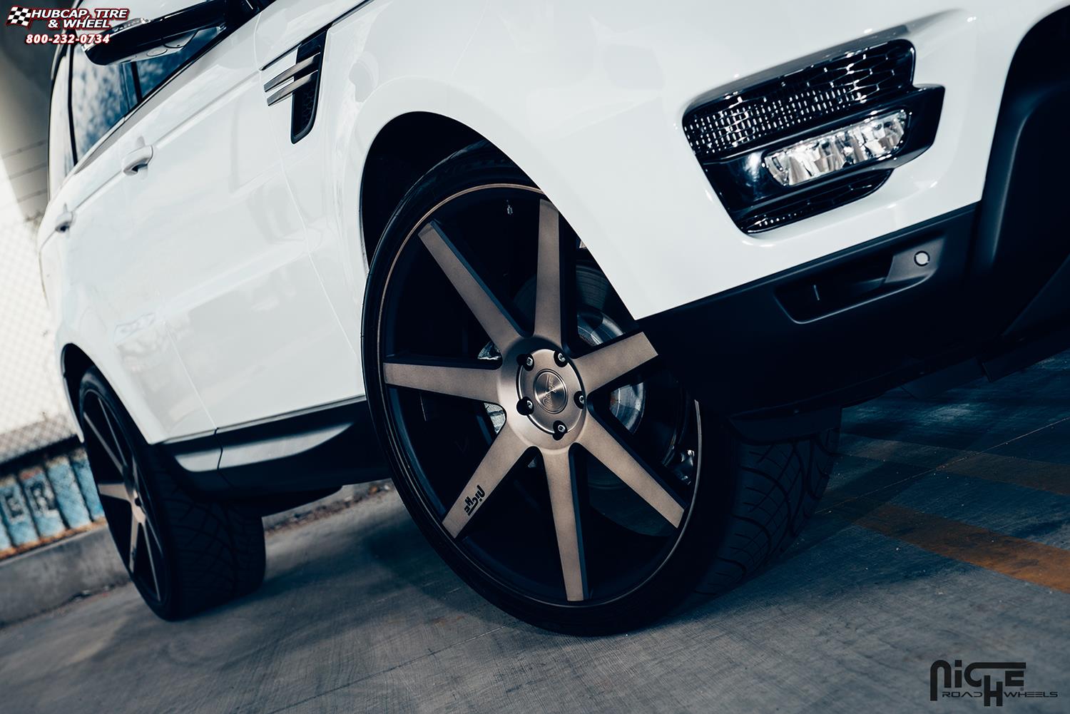 vehicle gallery/land rover range rover sport niche verona m150 24x10 Black & Machined with Dark Tint wheels and rims