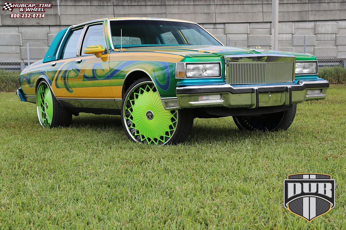 vehicle gallery/chevrolet caprice dub s716 glaze 26X9  Highlighter Green wheels and rims