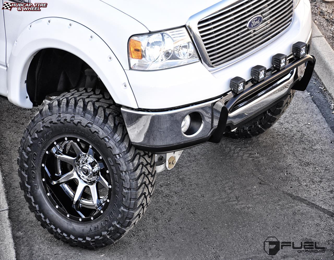 vehicle gallery/ford f 150 fuel rampage d237 20X12  PVD Chrome Center | Gloss Black Lip wheels and rims