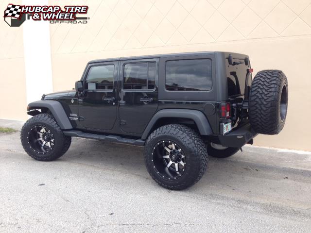 vehicle gallery/jeep wrangler fuel maverick d537 20X14  Matte Black & Machined Face wheels and rims