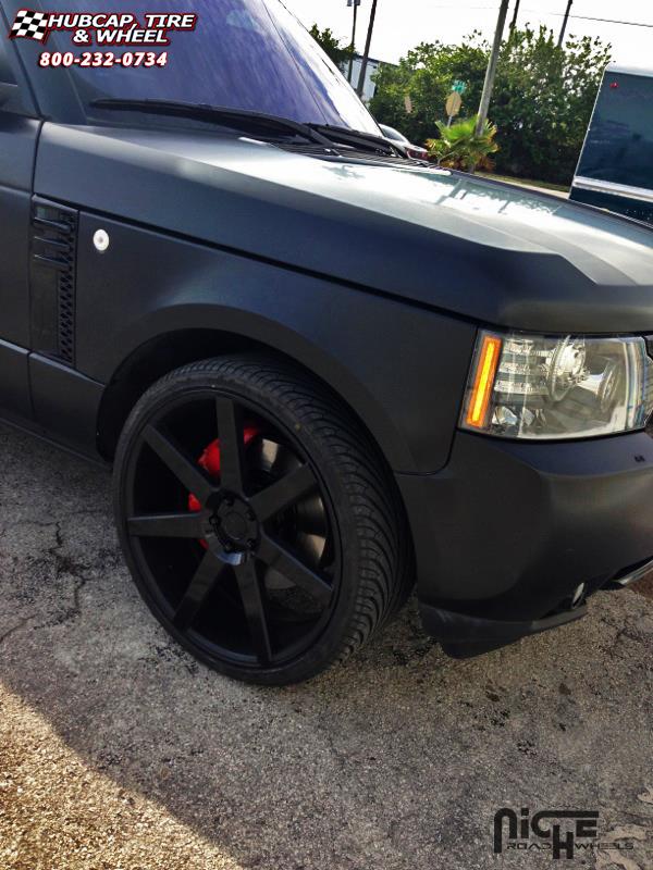 vehicle gallery/land rover range rover niche verona m150 24x10  Black & Machined with Dark Tint wheels and rims