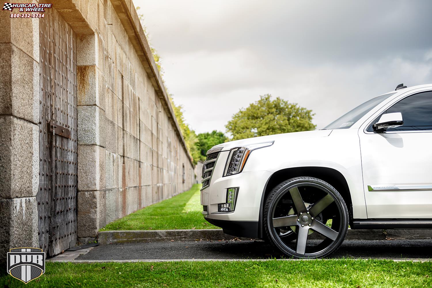 vehicle gallery/cadillac escalade dub baller s116 26X10  Black & Machined with Dark Tint wheels and rims