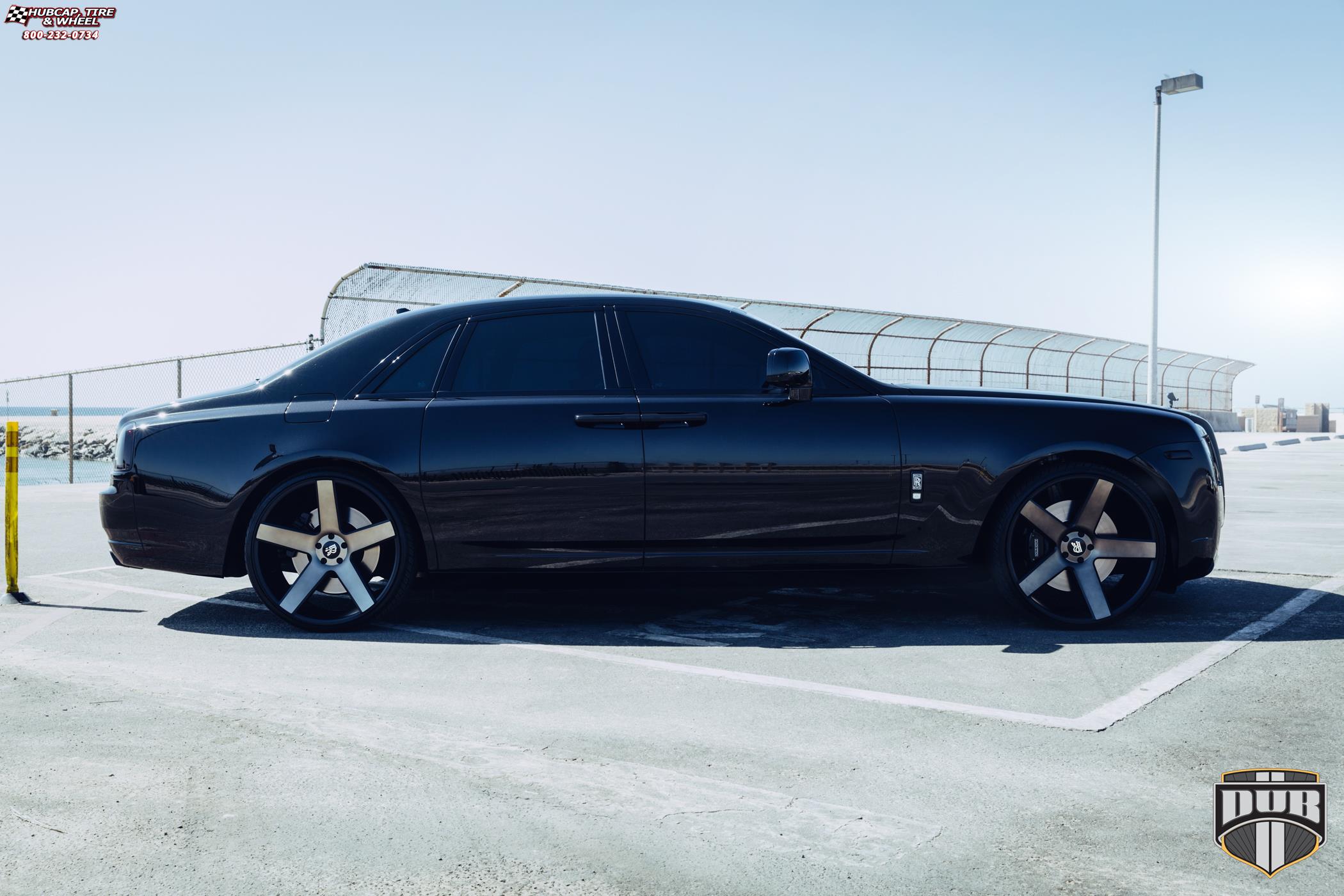 vehicle gallery/rolls royce ghost dub baller s116 24X10  Black & Machined with Dark Tint wheels and rims