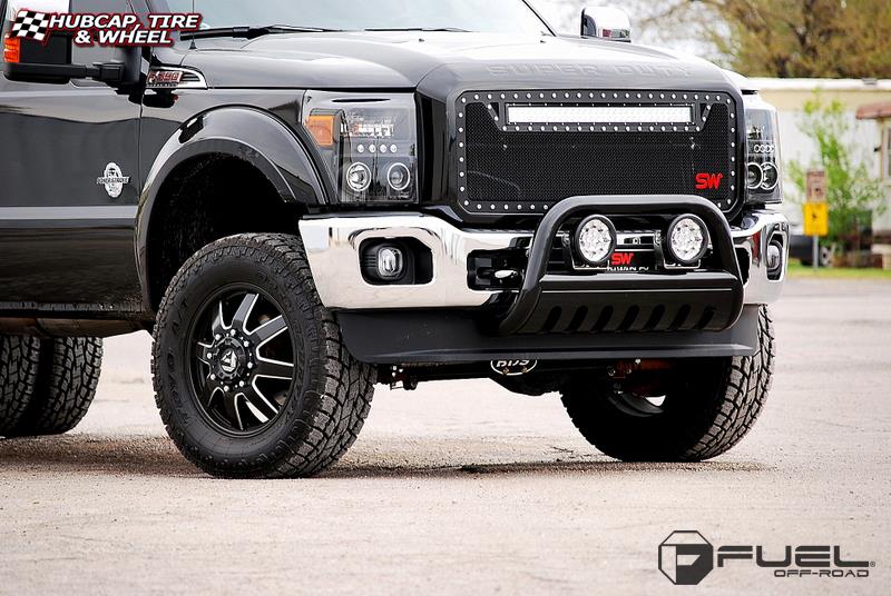 vehicle gallery/ford f 350 fuel maverick dually rear d538 0X0  Black & Milled wheels and rims