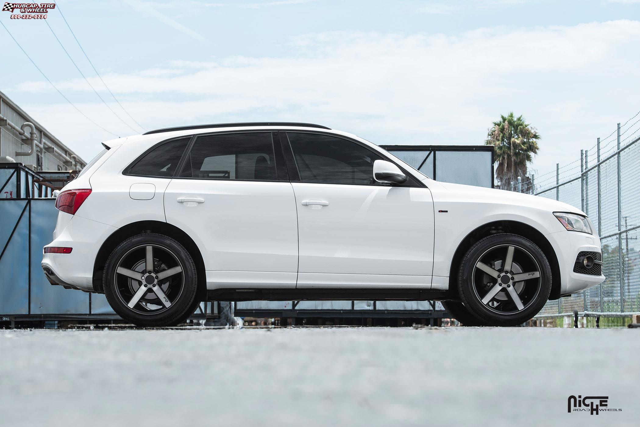 vehicle gallery/audi q5 niche milan m134  Black & Machined with Dark Tint wheels and rims