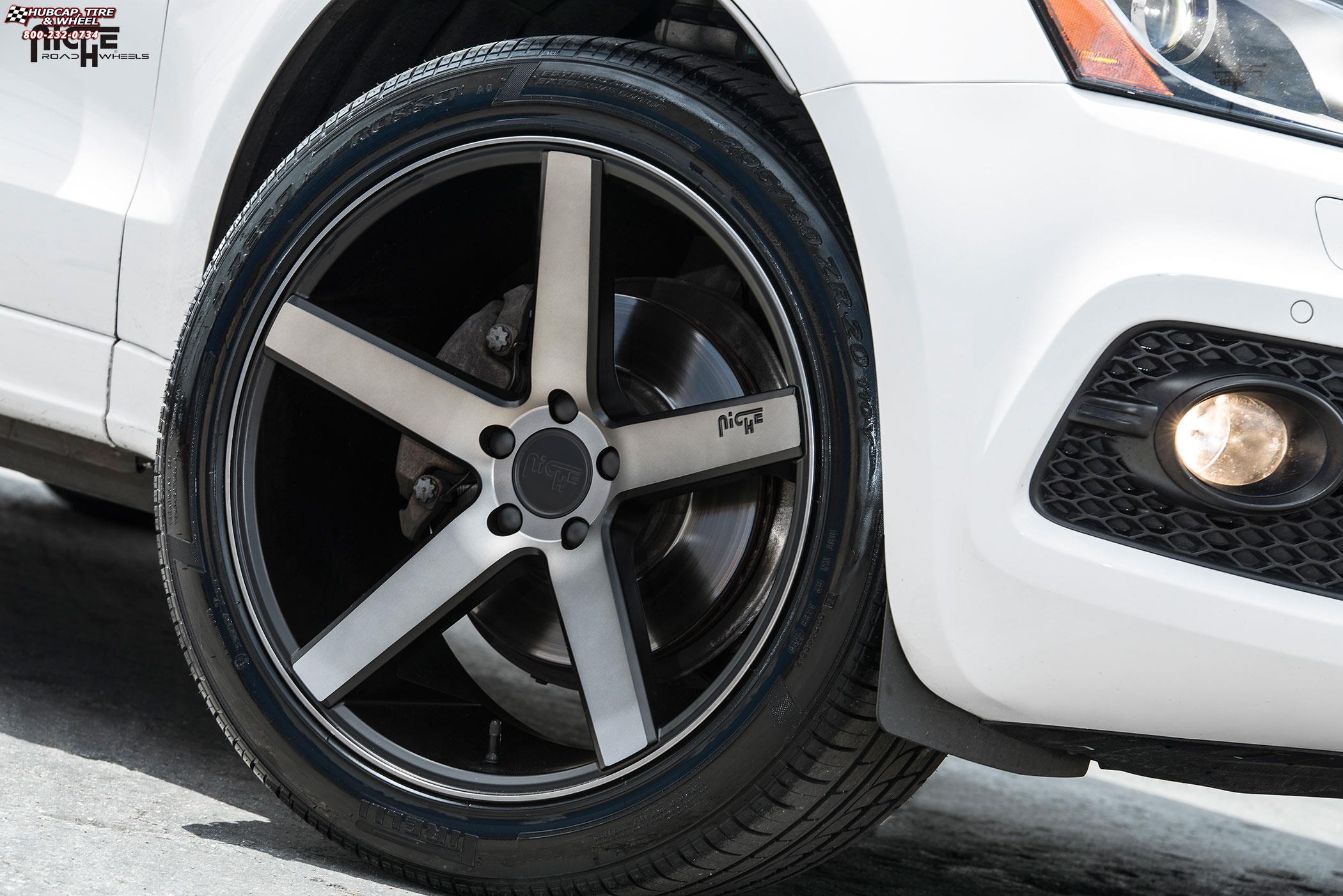 vehicle gallery/audi q5 niche milan m134  Black & Machined with Dark Tint wheels and rims