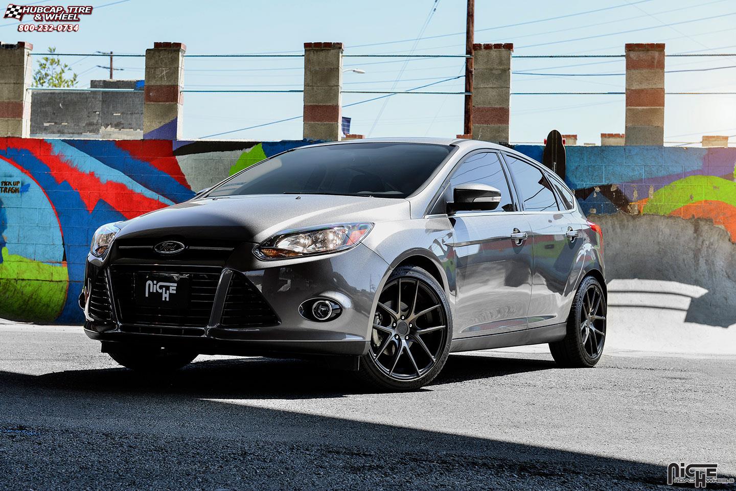 vehicle gallery/ford focus niche targa m130 18x8  Black & Machined with Dark Tint wheels and rims