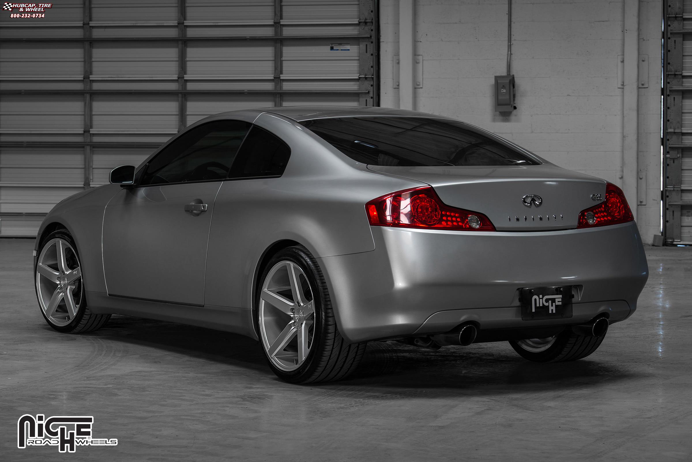 vehicle gallery/infiniti g35 niche milan m135  Silver with Machine Cut Face wheels and rims