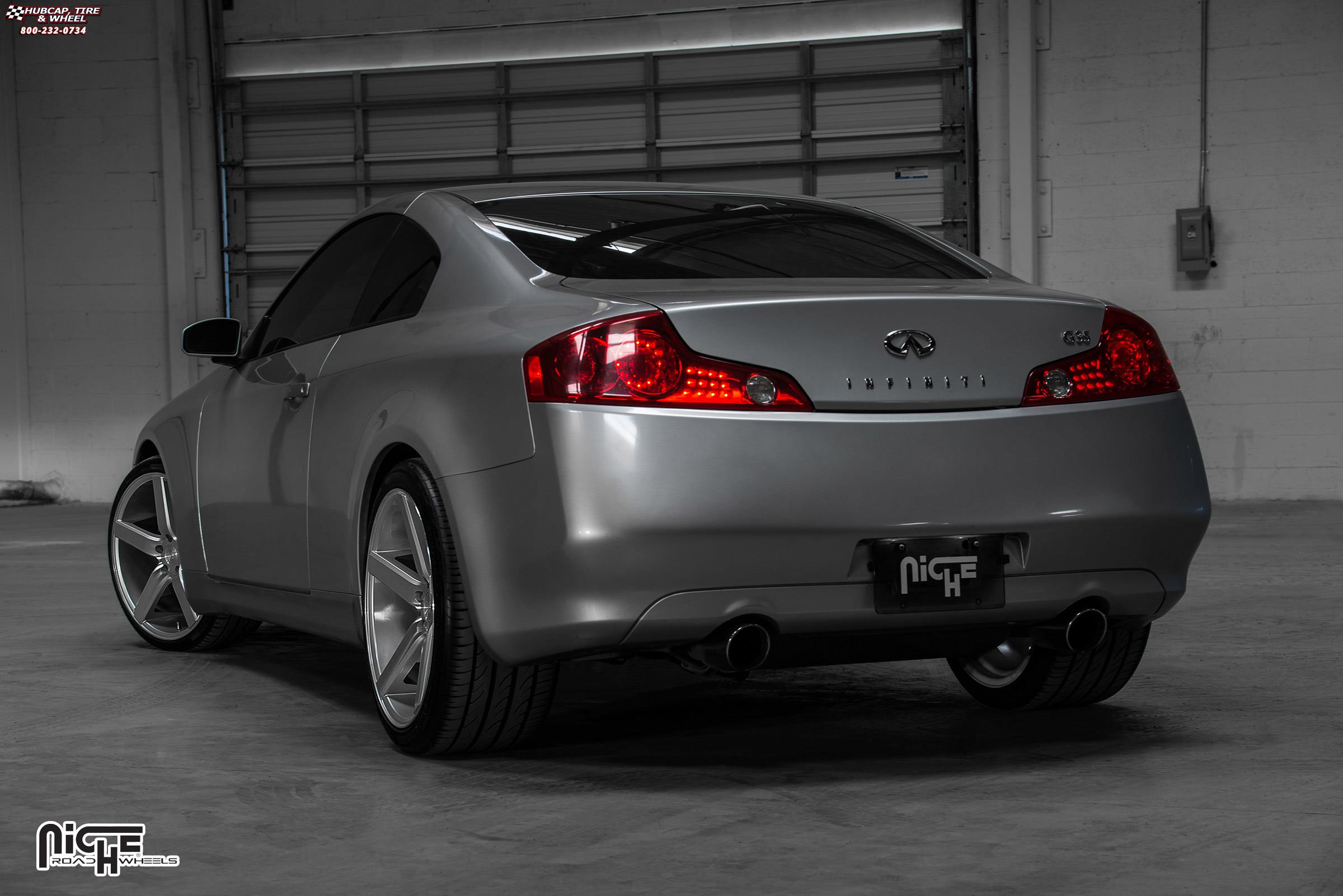 vehicle gallery/infiniti g35 niche milan m135  Silver with Machine Cut Face wheels and rims