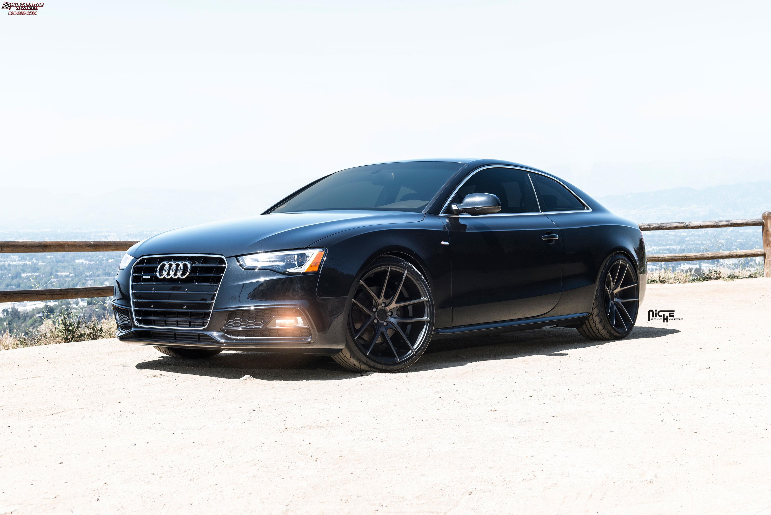 vehicle gallery/audi s5 niche targa m130  Black & Machined with Dark Tint wheels and rims