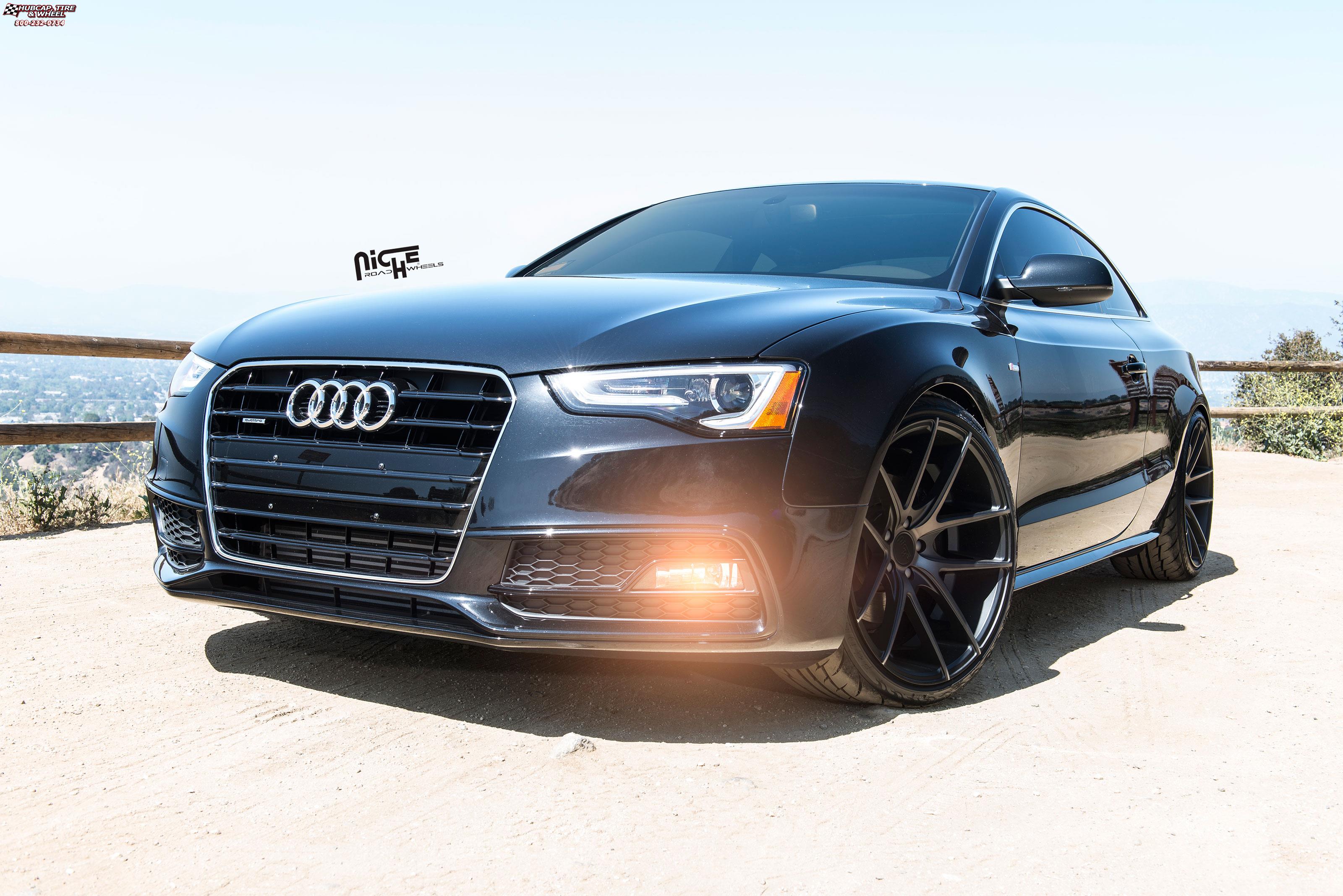 vehicle gallery/audi s5 niche targa m130  Black & Machined with Dark Tint wheels and rims