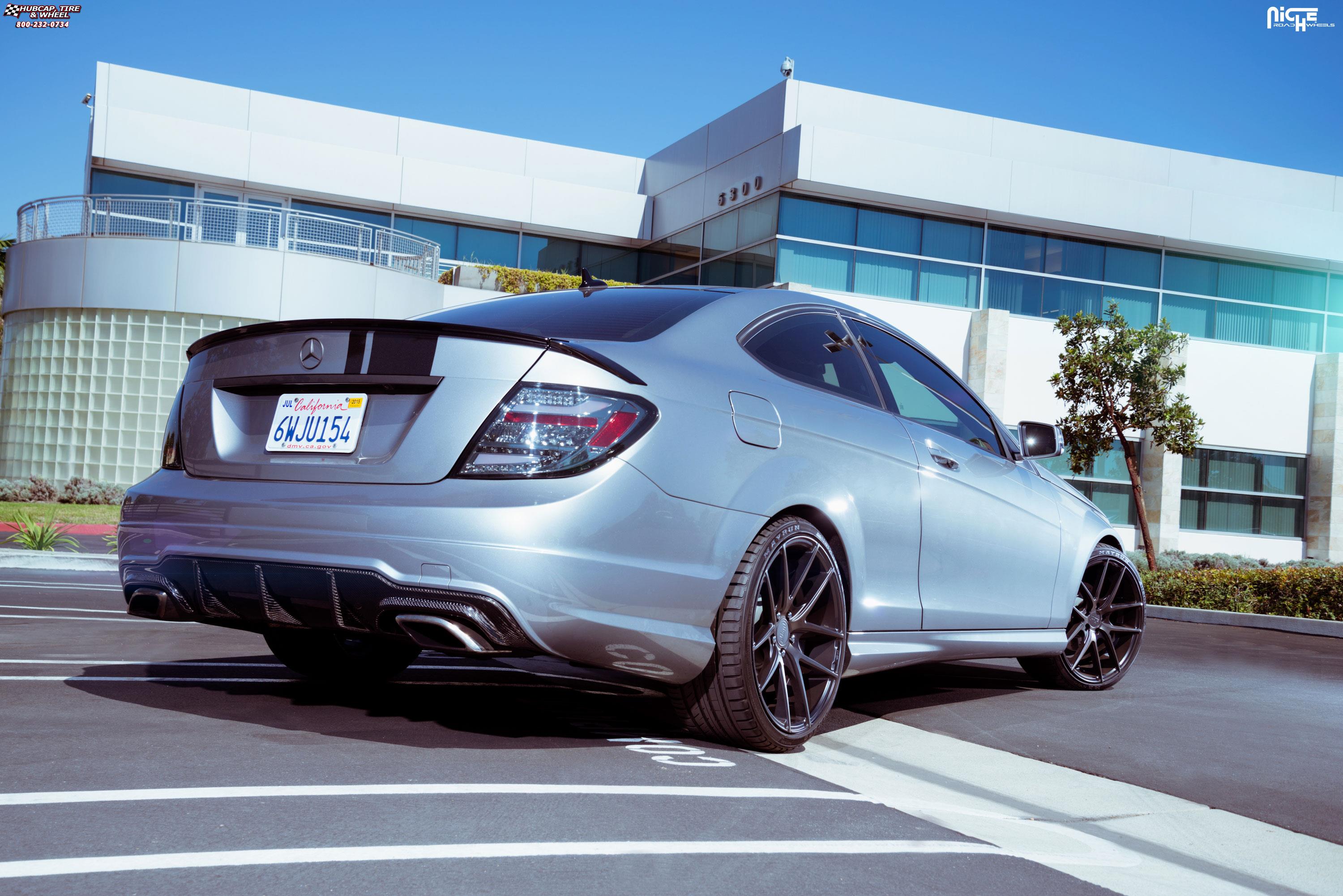 vehicle gallery/mercedes benz c class niche targa m130 19x85  Black & Machined with Dark Tint wheels and rims