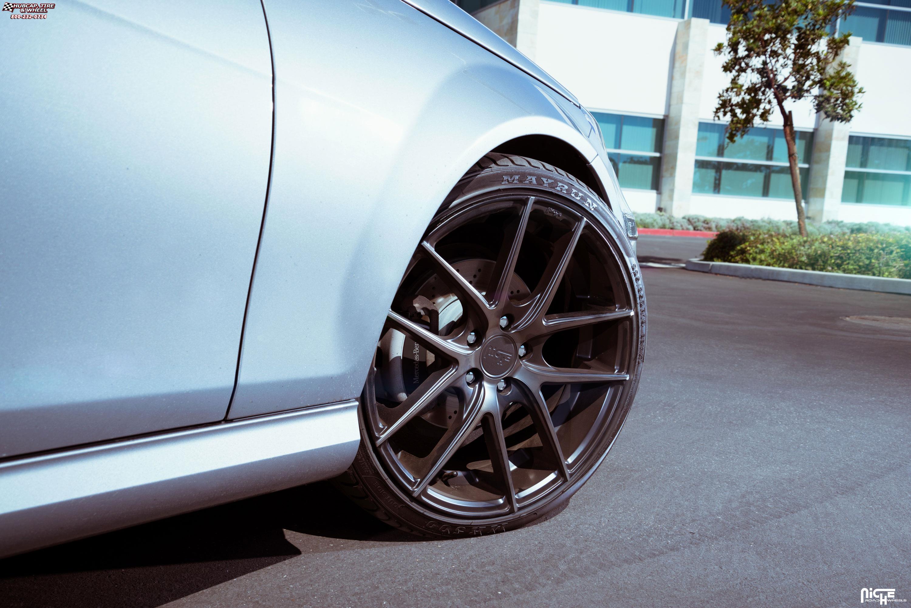 vehicle gallery/mercedes benz c class niche targa m130 19x85  Black & Machined with Dark Tint wheels and rims