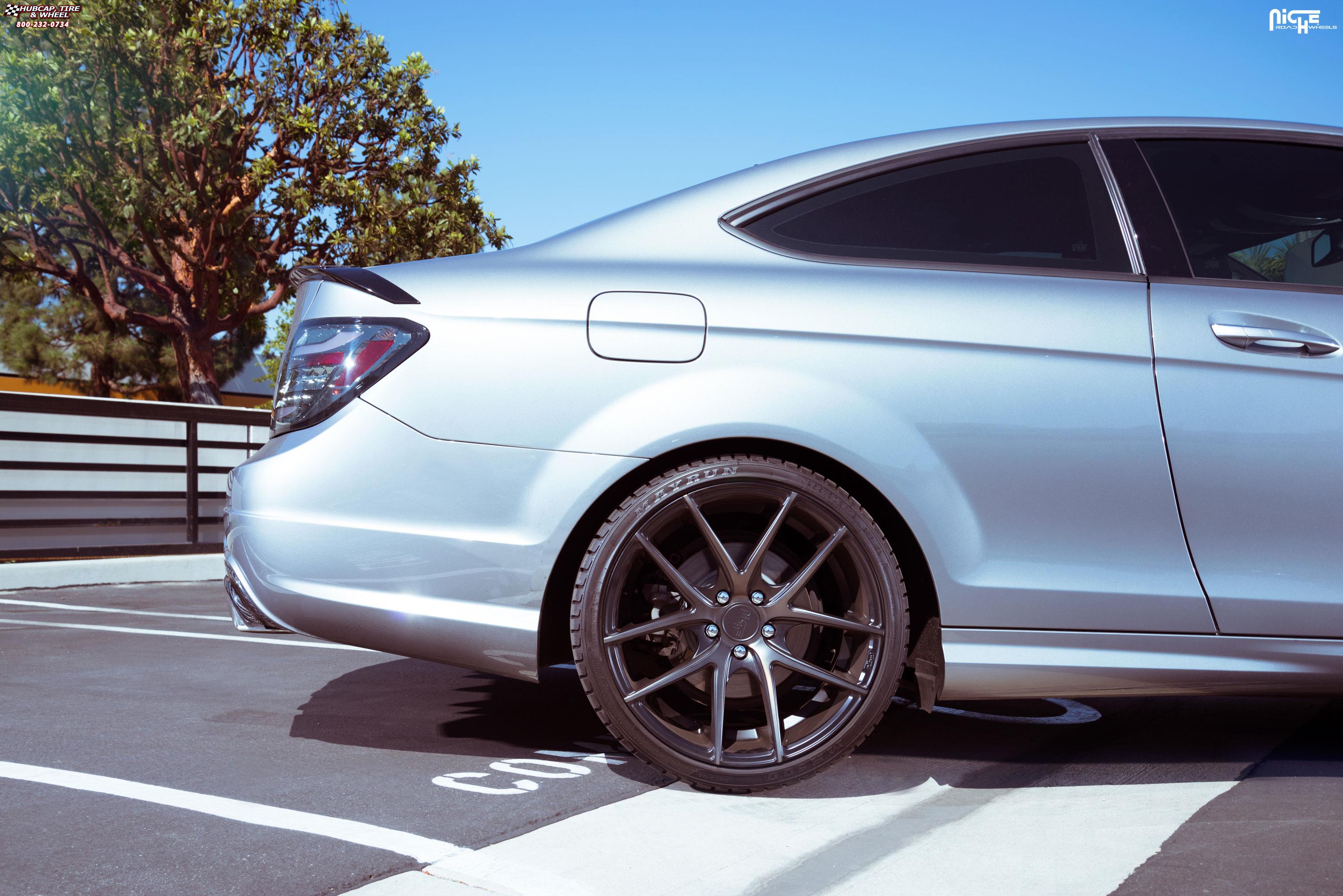 vehicle gallery/mercedes benz c class niche targa m130 19x85  Black & Machined with Dark Tint wheels and rims
