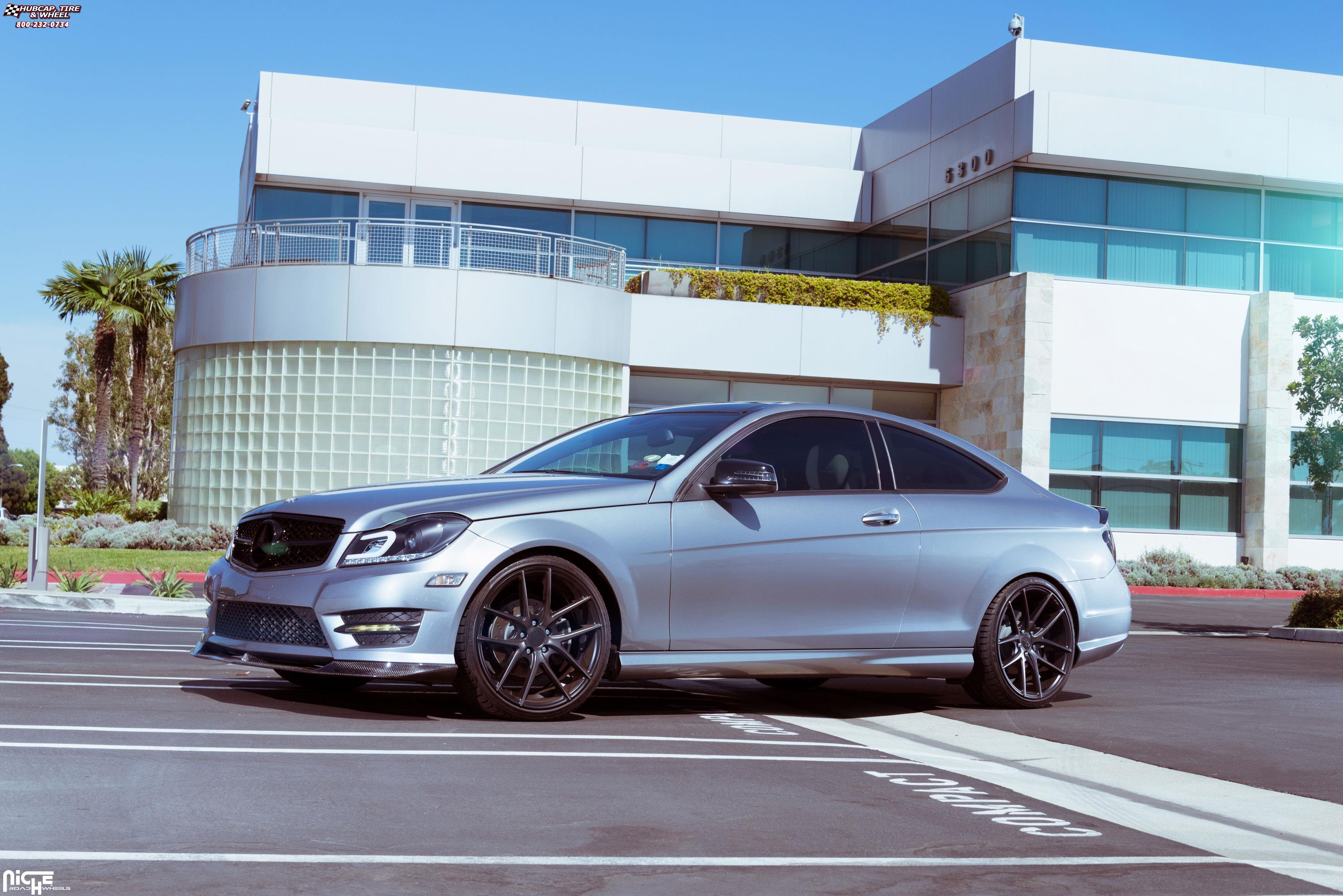 vehicle gallery/mercedes benz c class niche targa m130 19x85  Black & Machined with Dark Tint wheels and rims