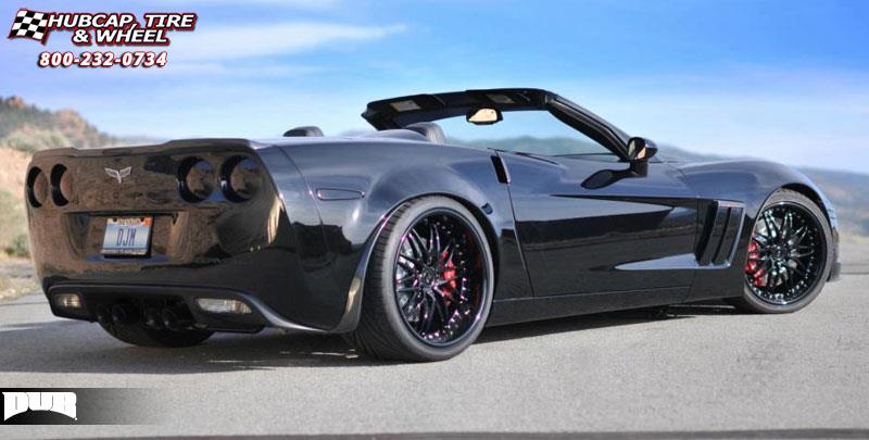 vehicle gallery/chevrolet corvette dub dub x 13 19X10  Black w/ Red Accents wheels and rims