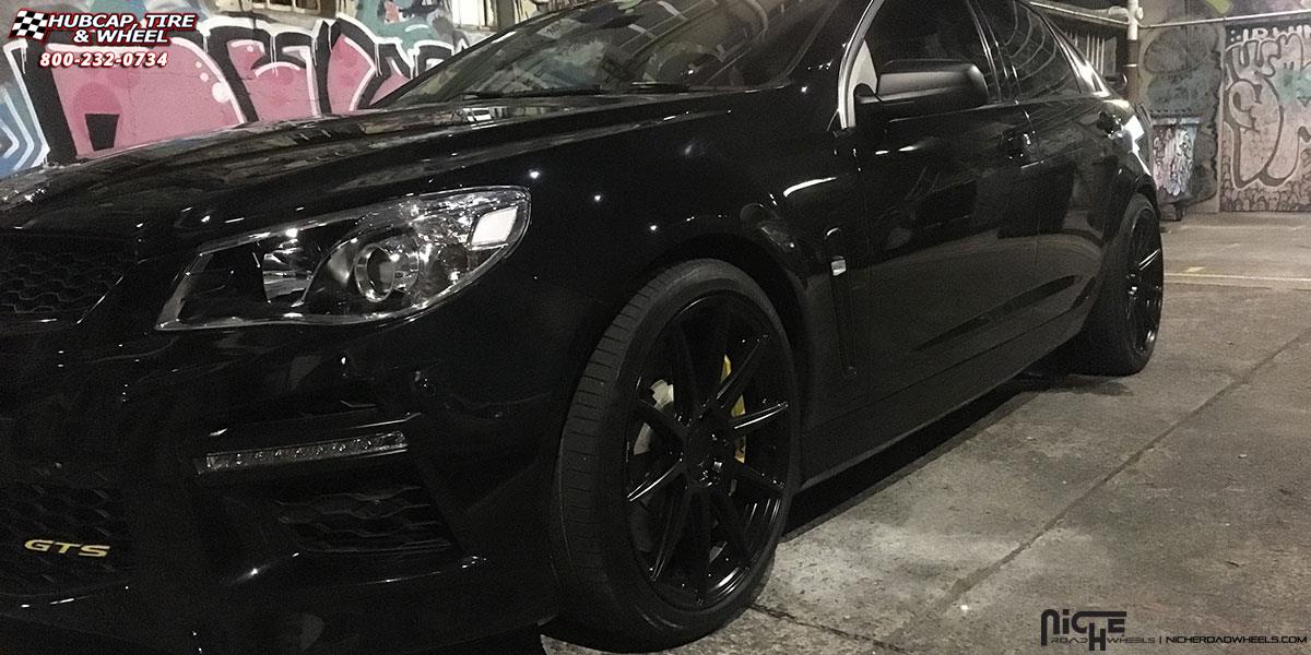 vehicle gallery/holden commodore gts niche essen m147 20x9  Matte Black wheels and rims