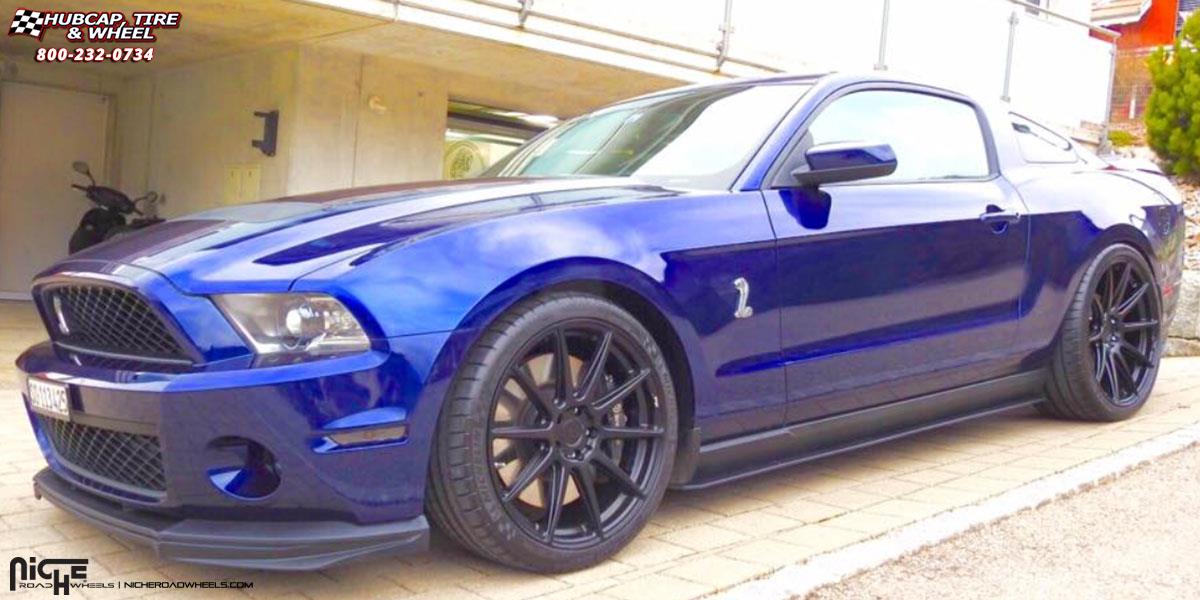 vehicle gallery/ford mustang niche essen m147 20x9  Matte Black wheels and rims