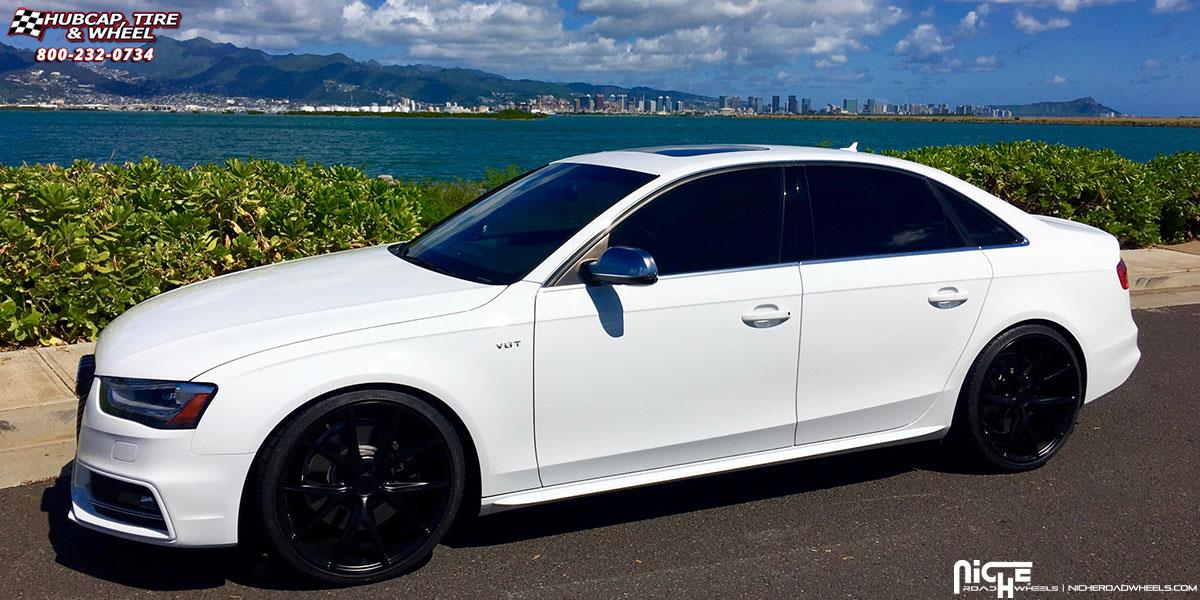 vehicle gallery/audi s4 niche misano m117 20x9  Satin Black wheels and rims