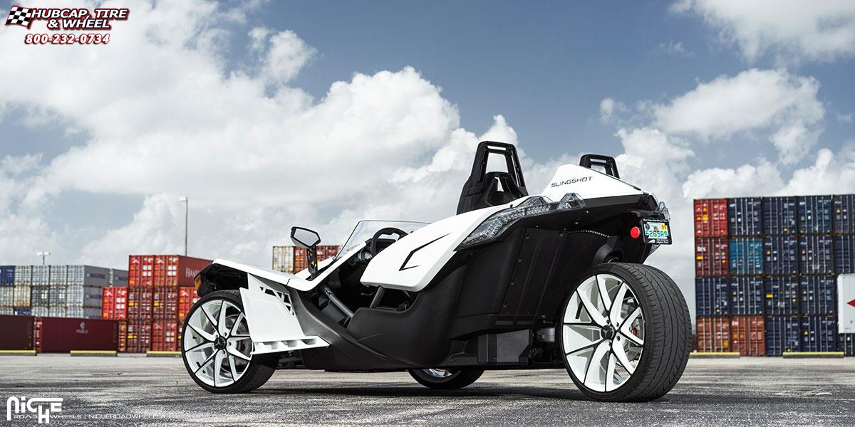 vehicle gallery/polaris slingshot niche misano m117 22x9  Custom White | Black wheels and rims