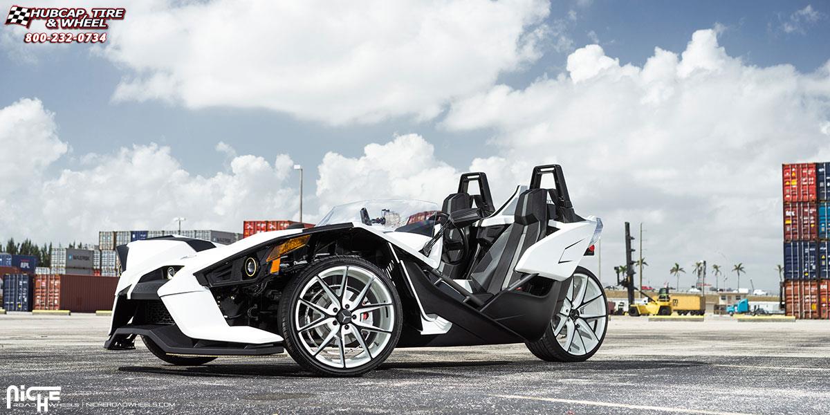 vehicle gallery/polaris slingshot niche misano m117 22x9  Custom White | Black wheels and rims