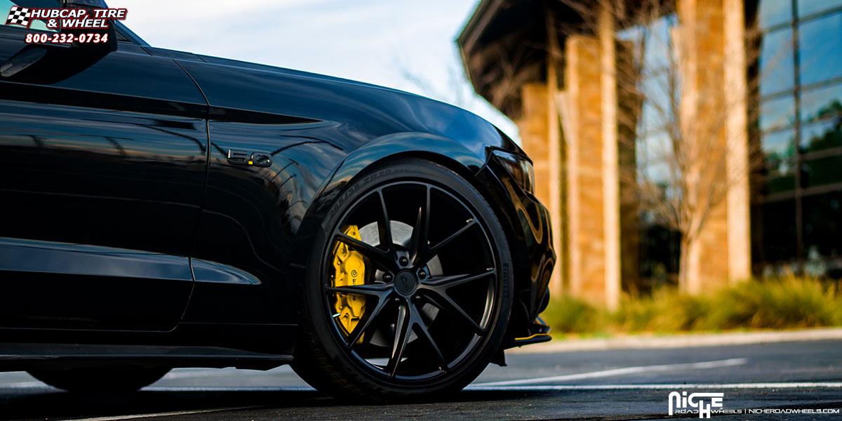 vehicle gallery/ford mustang niche misano m117 20x9  Satin Black wheels and rims