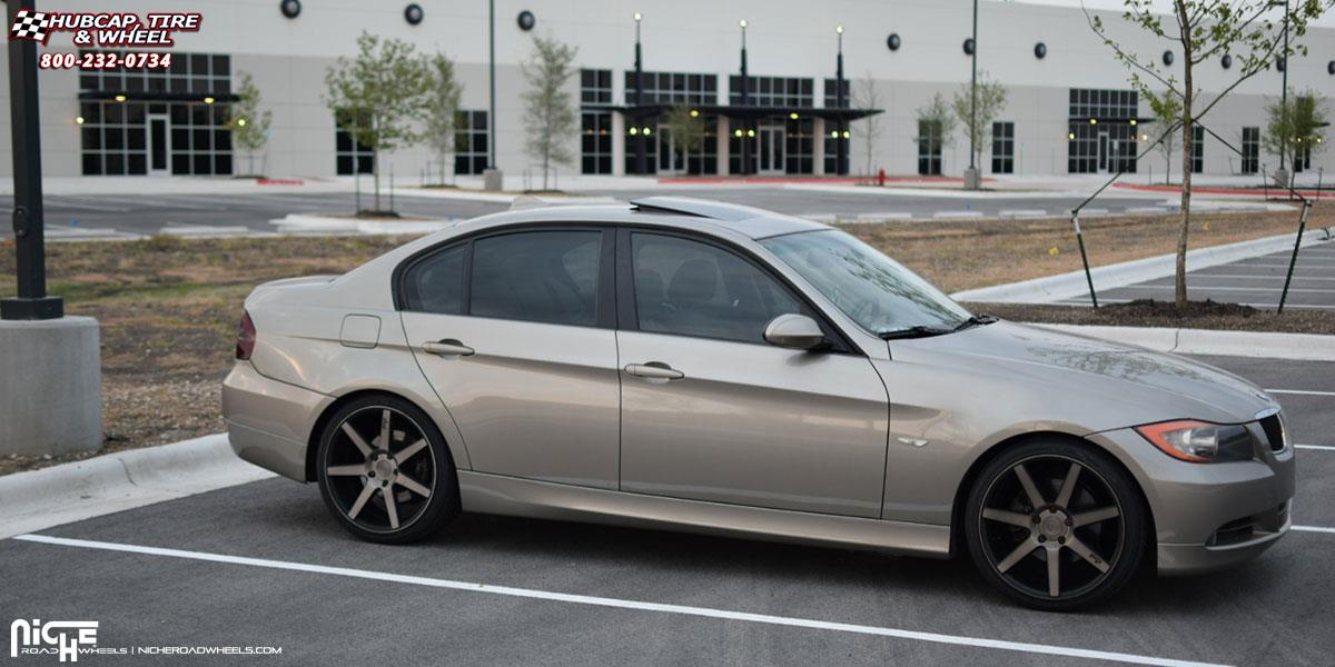 vehicle gallery/bmw 328i niche verona m150 19x85  Black & Machined with Dark Tint wheels and rims