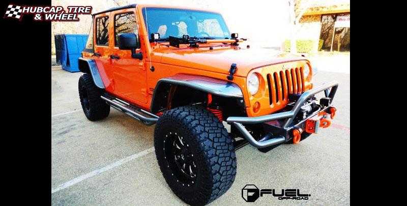 vehicle gallery/jeep wrangler fuel throttle d513 18X10  Matte Black & Milled wheels and rims