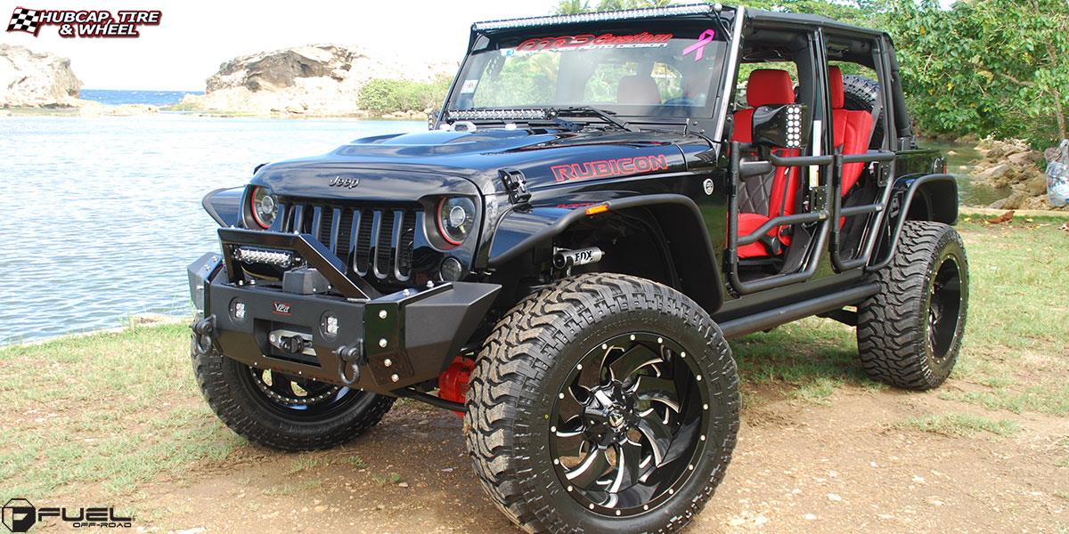 vehicle gallery/jeep wrangler fuel cleaver d239 22X12  Gloss Black & Milled wheels and rims