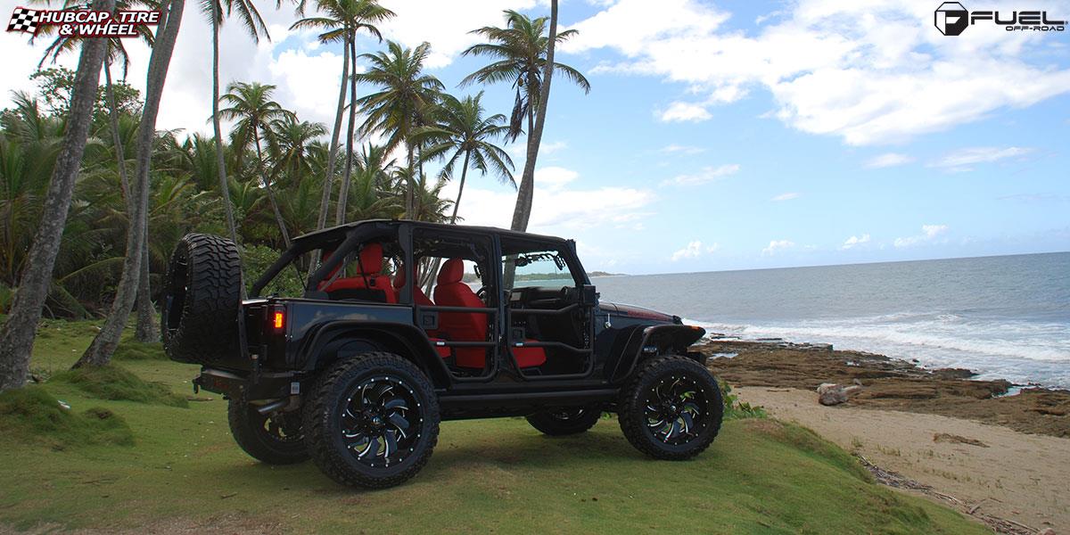 vehicle gallery/jeep wrangler fuel cleaver d239 22X12  Gloss Black & Milled wheels and rims