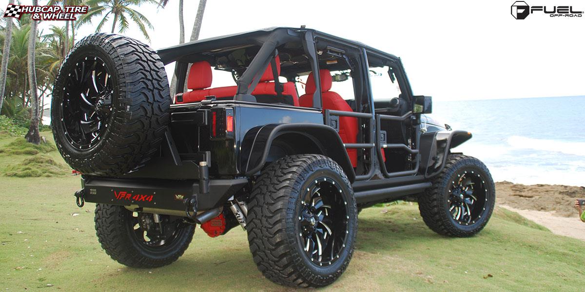 vehicle gallery/jeep wrangler fuel cleaver d239 22X12  Gloss Black & Milled wheels and rims