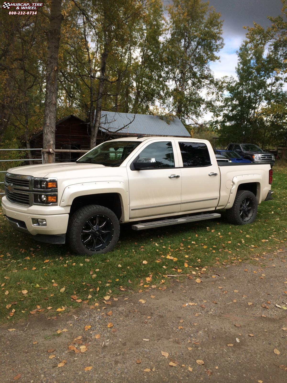 vehicle gallery/2014 chevrolet silverado 1500 moto metal mo970  Satin Black Milled wheels and rims