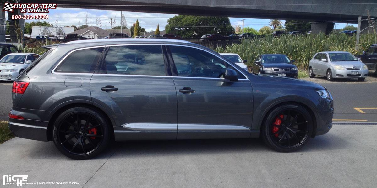 vehicle gallery/audi q7 niche misano m117 21x105  Satin Black wheels and rims