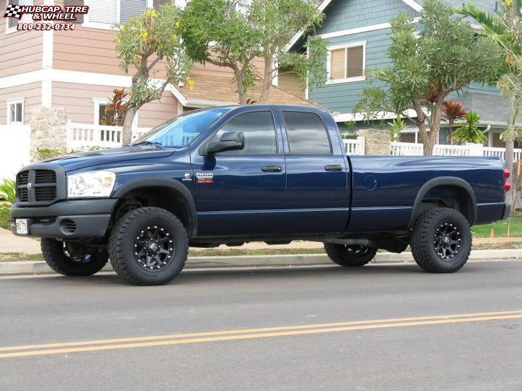 vehicle gallery/2008 dodge ram 3500 xd series xd798 addict 18x  Matte Black wheels and rims