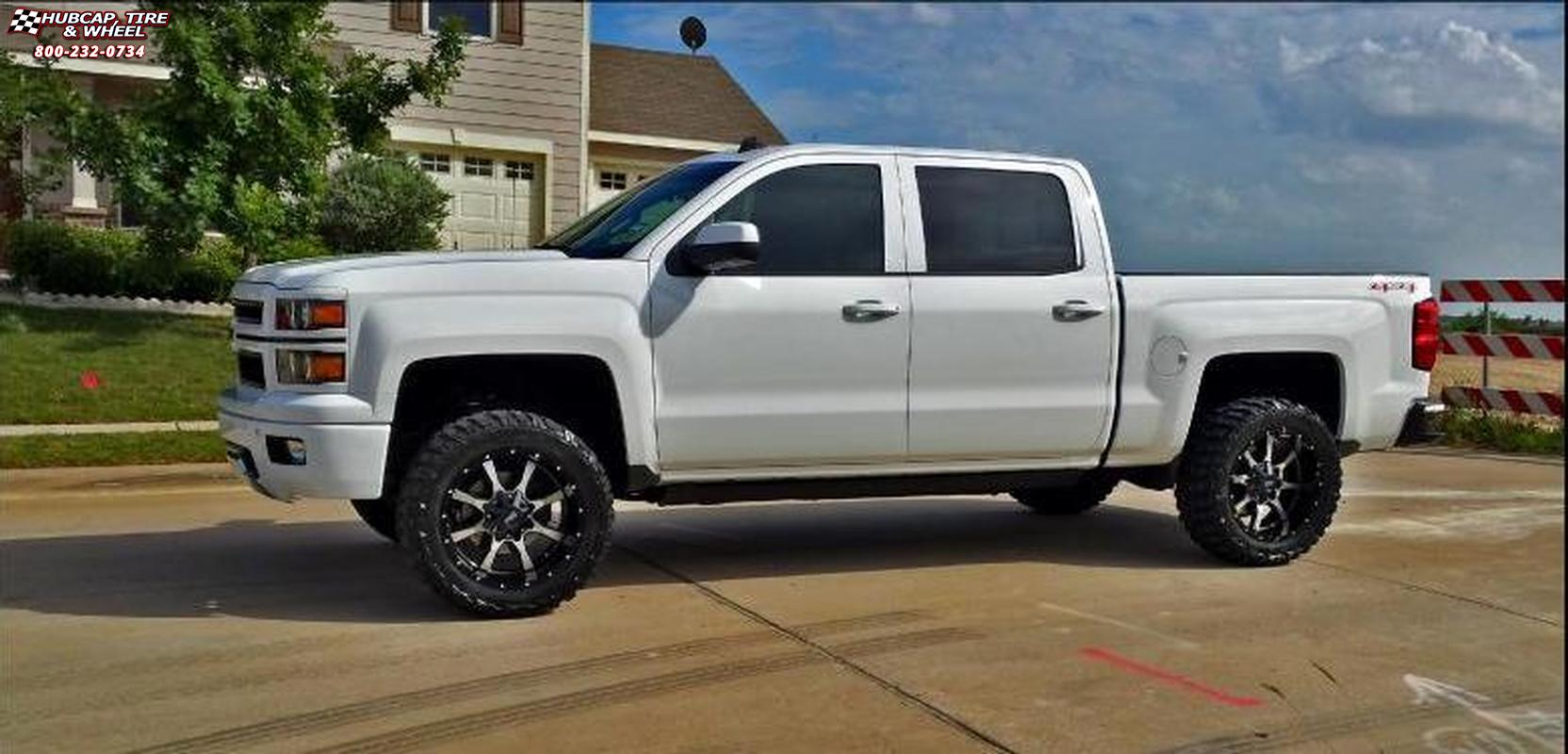 vehicle gallery/2014 chevrolet silverado 1500 moto metal mo970  Gloss Black Machined Face wheels and rims