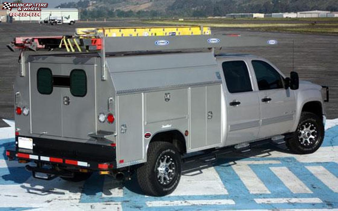 vehicle gallery/2009 gmc sierra 2500 hd xd series xd798 addict  Matte Black Machined wheels and rims