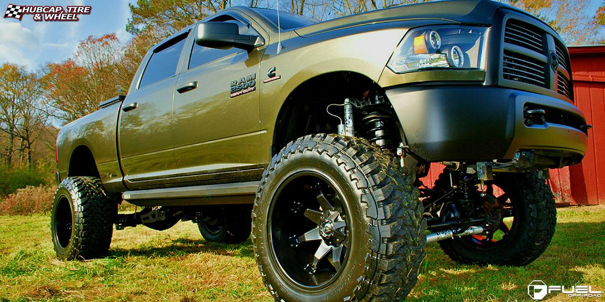 vehicle gallery/dodge ram 2500 fuel octane d509 22X14  Matte Black wheels and rims