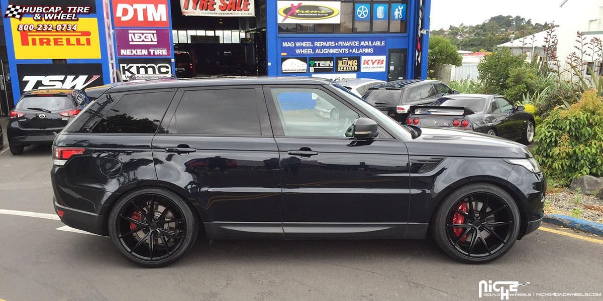 vehicle gallery/land rover range rover sport niche misano m117 22x105  Satin Black wheels and rims