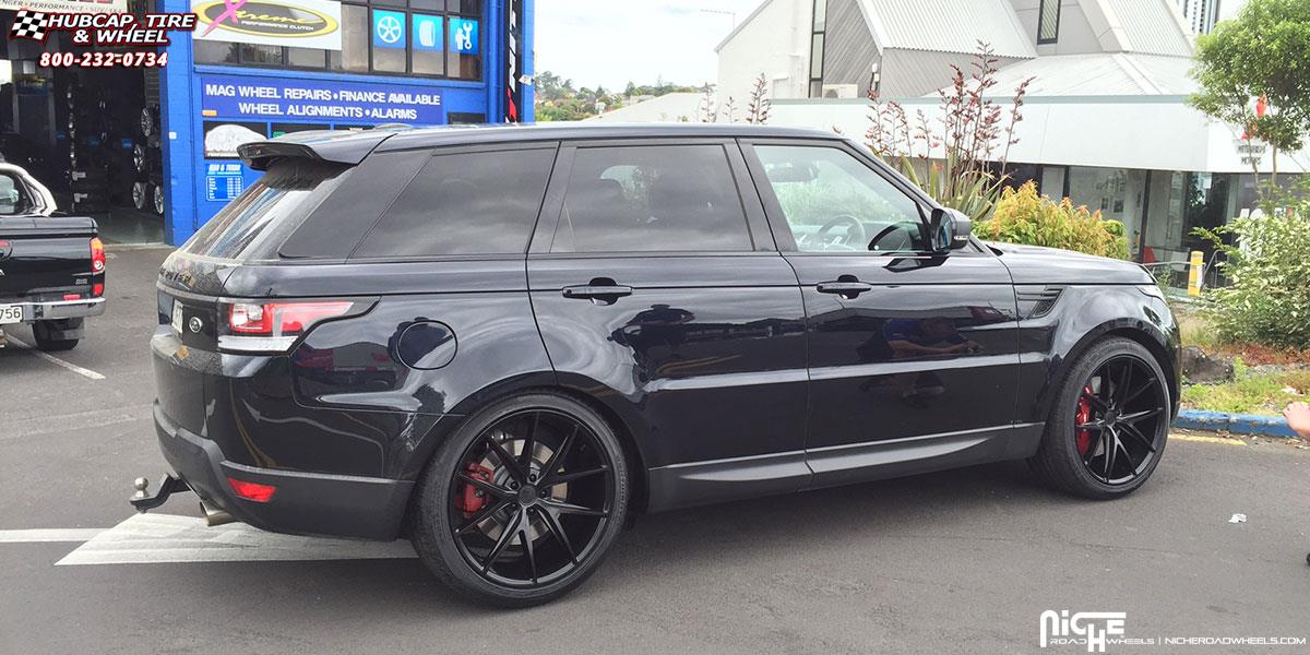 vehicle gallery/land rover range rover sport niche misano m117 22x105  Satin Black wheels and rims