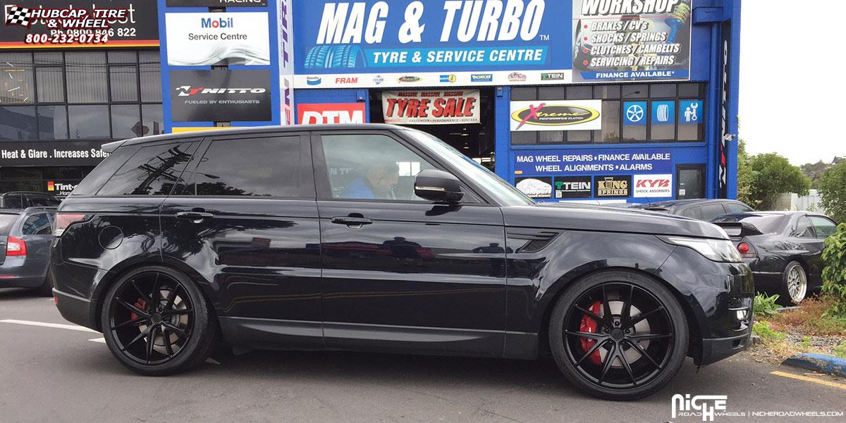 vehicle gallery/land rover range rover sport niche misano m117 22x105  Satin Black wheels and rims