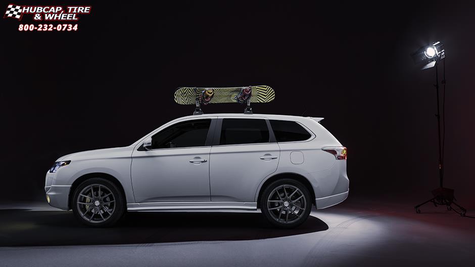 vehicle gallery/mitsubishi outlander niche targa m131 20x85  Silver & Machined wheels and rims